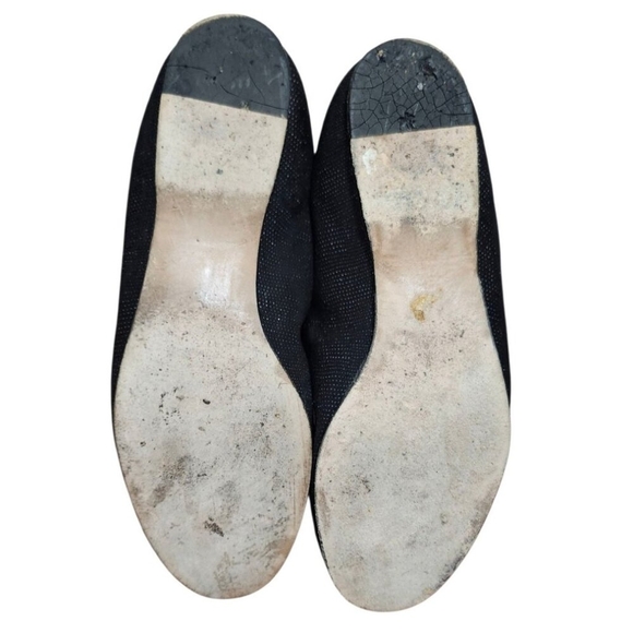 Stuart Weitzman Black Leather & Elastic Ballet Flats Size 8.5 - Picture 10 of 14